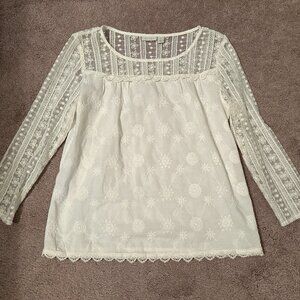 Hinge Lace Mix Top XS